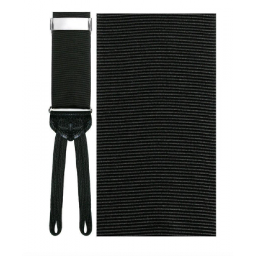 Black Faille Mantova Suspenders